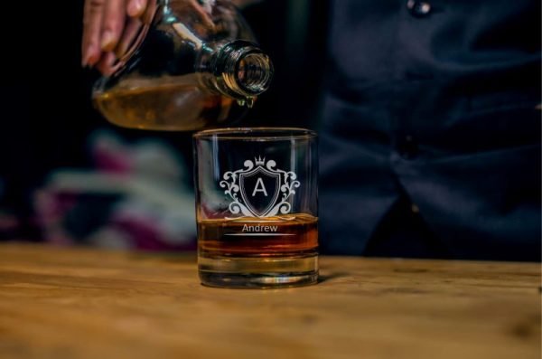 Custom Whiskey Glass Old Fashion - Shield Design - Image 2